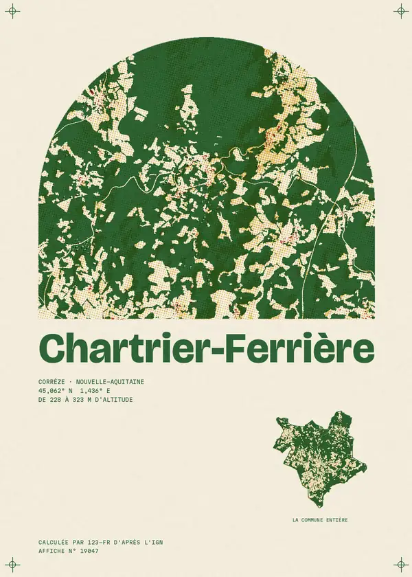 Affiche de Chartrier-Ferrière, calculée par 123-fr d'après l'IGN