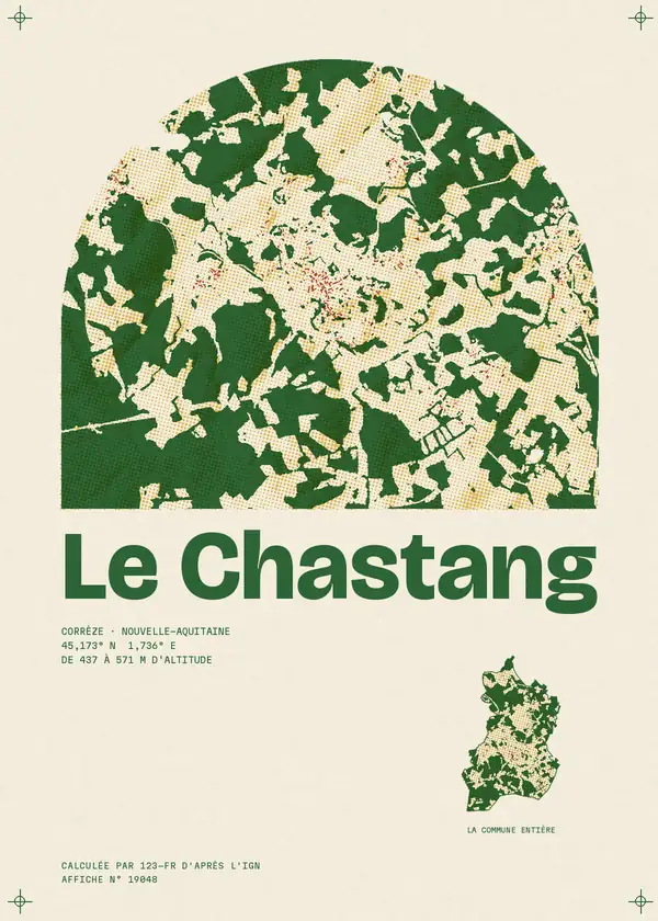 Affiche de Le Chastang, calculée par 123-fr d'après l'IGN
