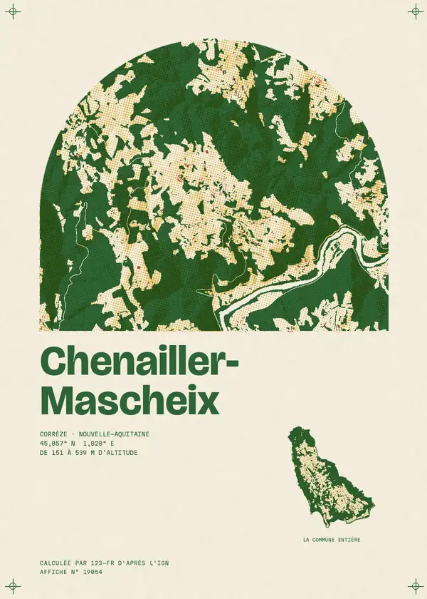 Affiche de Chenailler-Mascheix, calculée par 123-fr d'après l'IGN