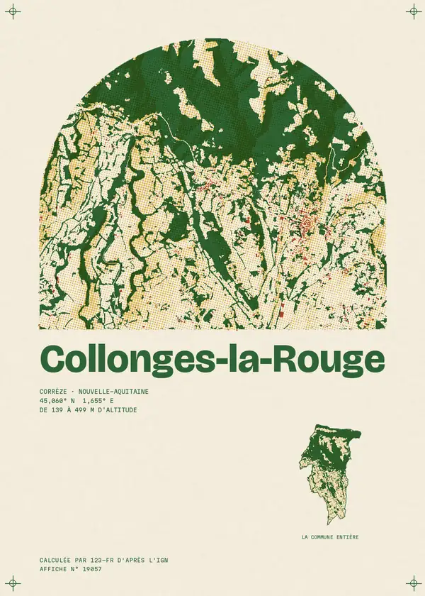 Affiche de Collonges-la-Rouge, calculée par 123-fr d'après l'IGN