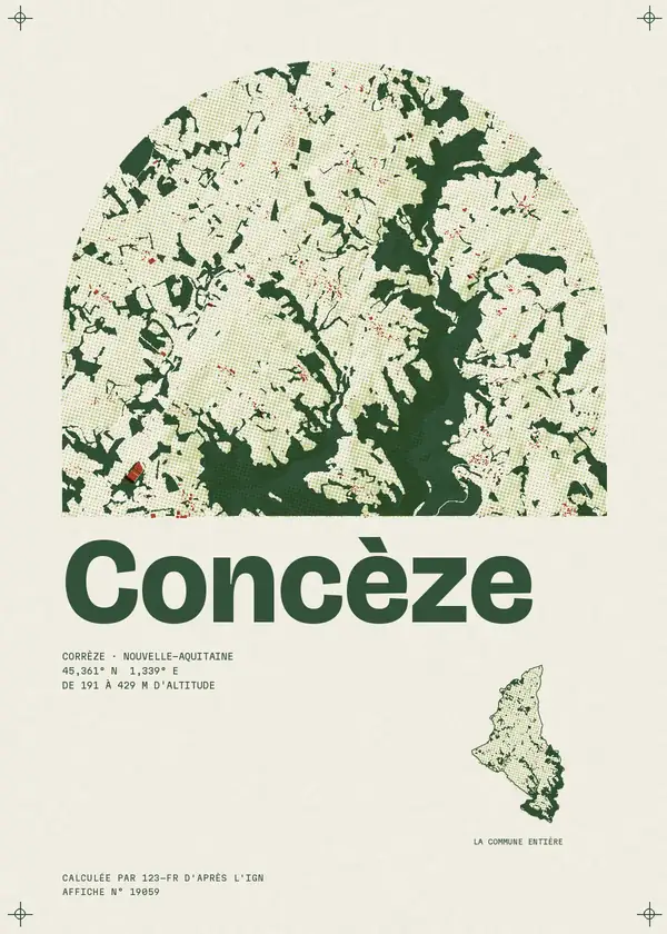 Affiche de Concèze, calculée par 123-fr d'après l'IGN