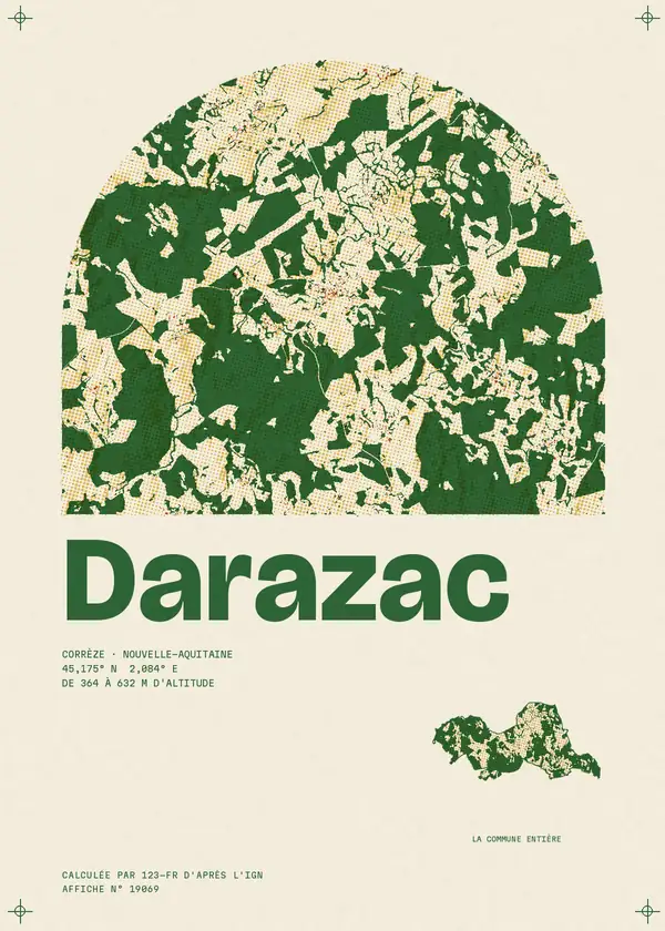 Affiche de Darazac, calculée par 123-fr d'après l'IGN
