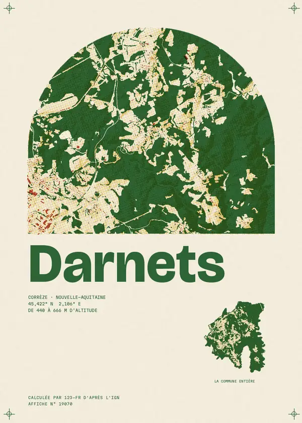 Affiche de Darnets, calculée par 123-fr d'après l'IGN