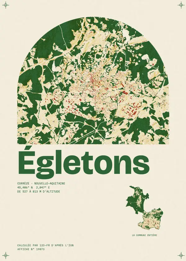 Affiche de Égletons, calculée par 123-fr d'après l'IGN