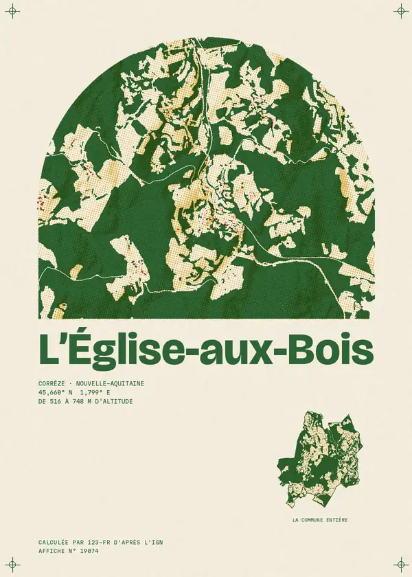 Affiche de L'Église-aux-Bois, calculée par 123-fr d'après l'IGN