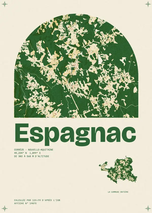Affiche de Espagnac, calculée par 123-fr d'après l'IGN