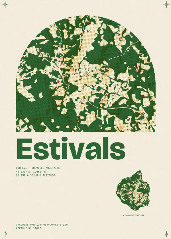Affiche de Estivals, calculée par 123-fr d'après l'IGN