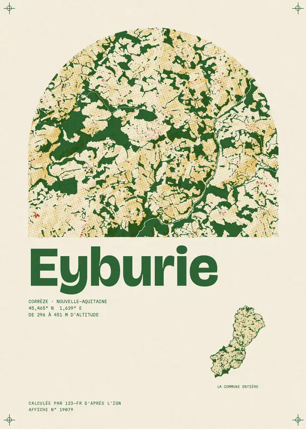 Affiche de Eyburie, calculée par 123-fr d'après l'IGN