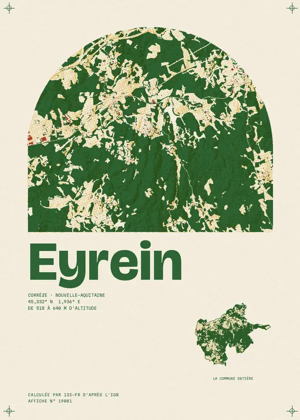 Affiche de Eyrein, calculée par 123-fr d'après l'IGN