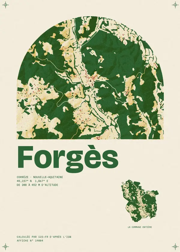 Affiche de Forgès, calculée par 123-fr d'après l'IGN