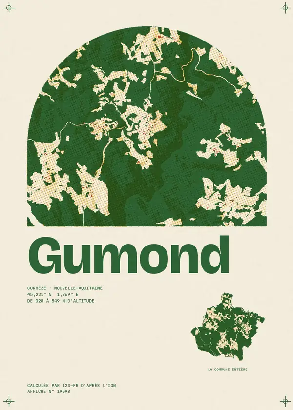 Affiche de Gumond, calculée par 123-fr d'après l'IGN