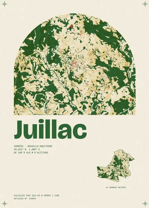 Affiche de Juillac, calculée par 123-fr d'après l'IGN