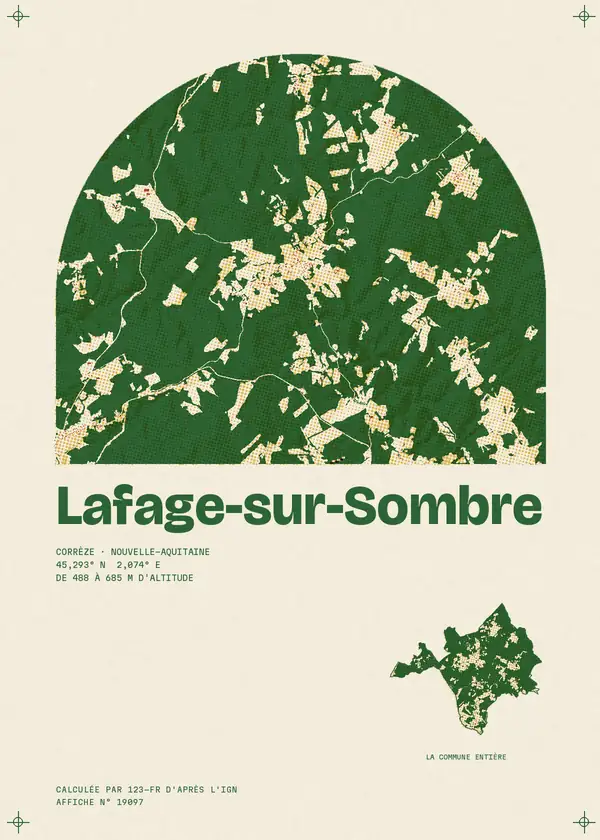Affiche de Lafage-sur-Sombre, calculée par 123-fr d'après l'IGN