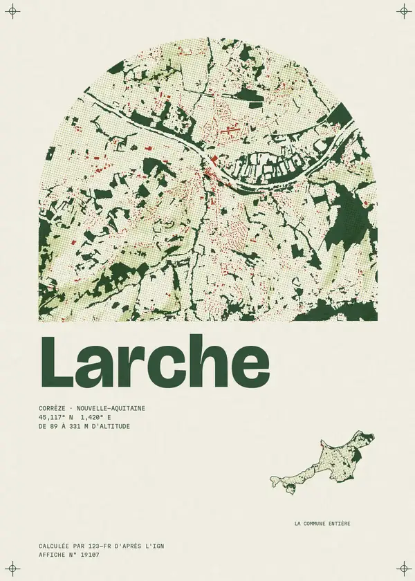 Affiche de Larche, calculée par 123-fr d'après l'IGN
