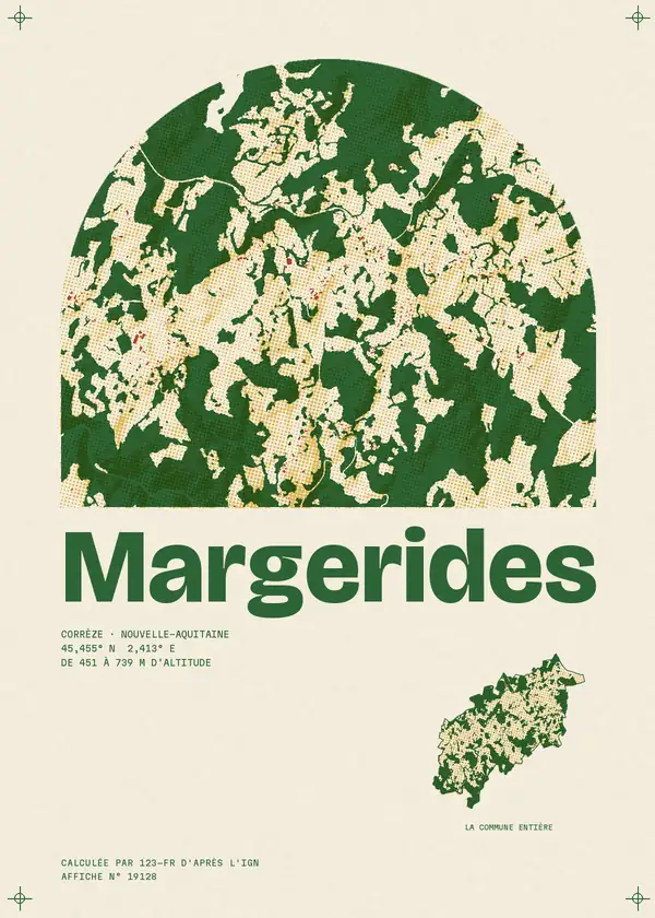 Affiche de Margerides, calculée par 123-fr d'après l'IGN