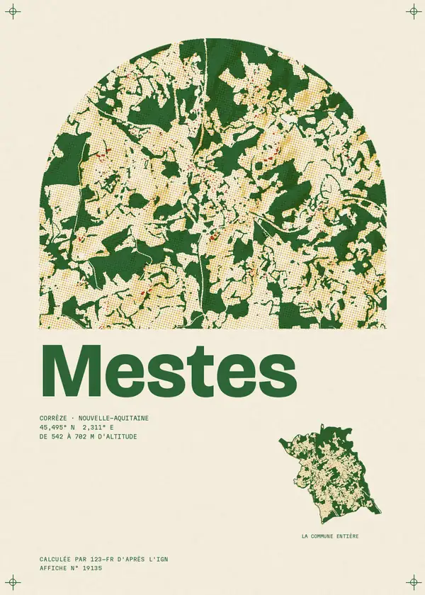 Affiche de Mestes, calculée par 123-fr d'après l'IGN