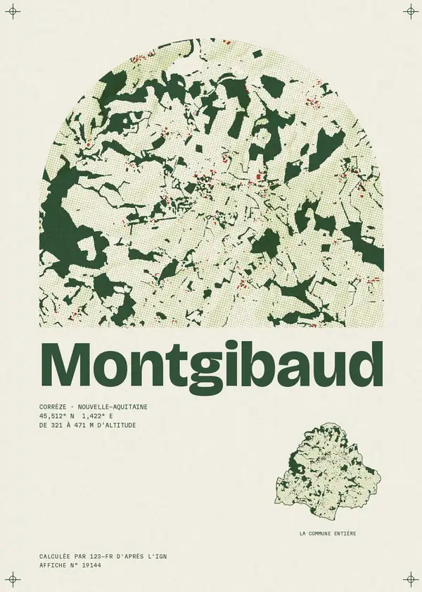 Affiche de Montgibaud, calculée par 123-fr d'après l'IGN