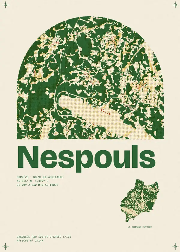 Affiche de Nespouls, calculée par 123-fr d'après l'IGN