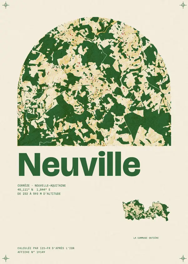 Affiche de Neuville, calculée par 123-fr d'après l'IGN