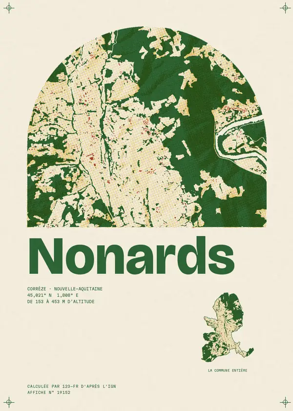 Affiche de Nonards, calculée par 123-fr d'après l'IGN