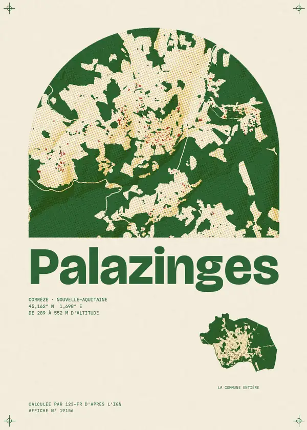 Affiche de Palazinges, calculée par 123-fr d'après l'IGN