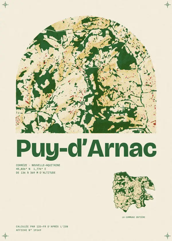 Affiche de Puy-d'Arnac, calculée par 123-fr d'après l'IGN