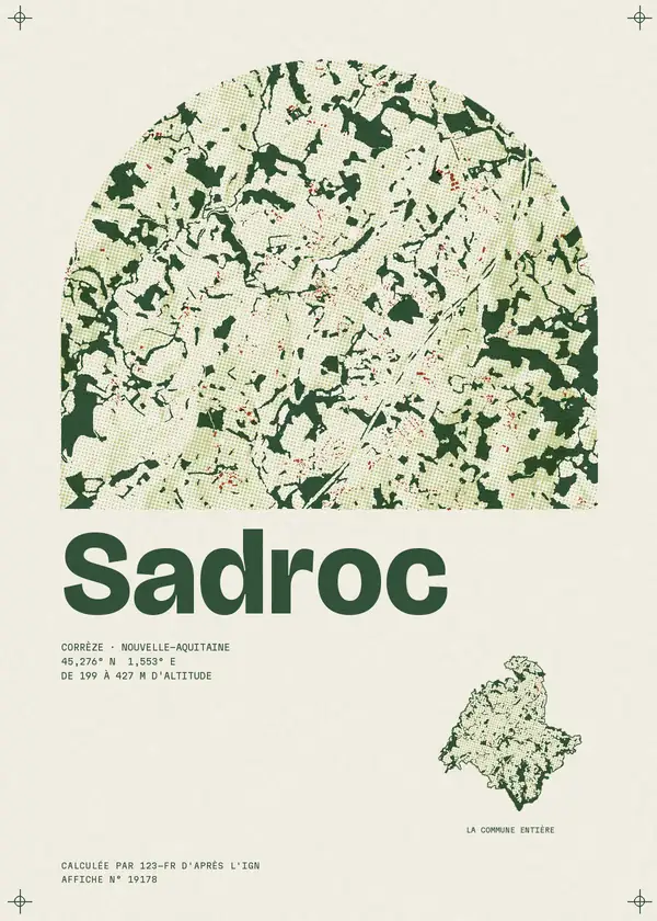 Affiche de Sadroc, calculée par 123-fr d'après l'IGN