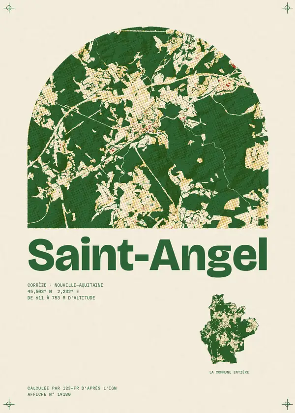 Affiche de Saint-Angel, calculée par 123-fr d'après l'IGN
