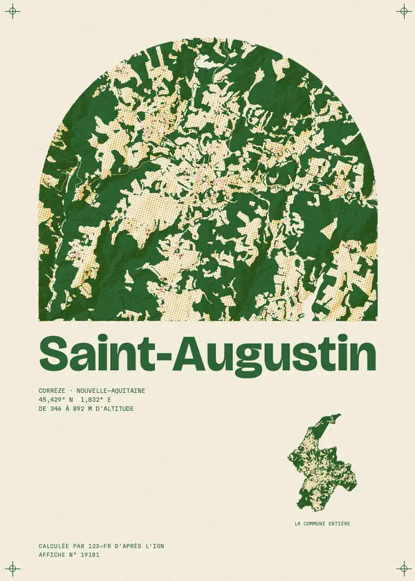 Affiche de Saint-Augustin, calculée par 123-fr d'après l'IGN