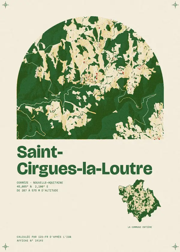 Affiche de Saint-Cirgues-la-Loutre, calculée par 123-fr d'après l'IGN
