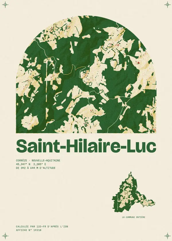 Affiche de Saint-Hilaire-Luc, calculée par 123-fr d'après l'IGN