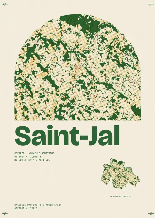 Affiche de Saint-Jal, calculée par 123-fr d'après l'IGN