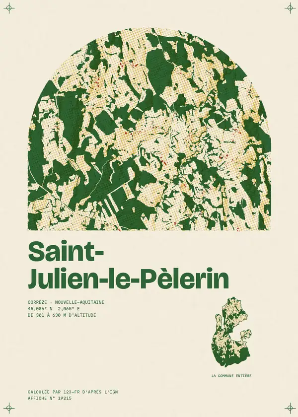 Affiche de Saint-Julien-le-Pèlerin, calculée par 123-fr d'après l'IGN