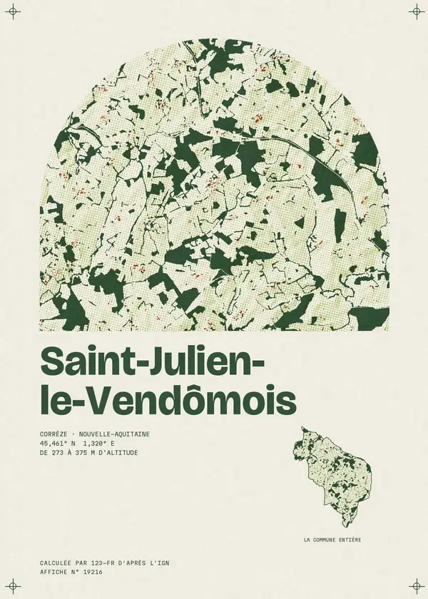 Affiche de Saint-Julien-le-Vendômois, calculée par 123-fr d'après l'IGN