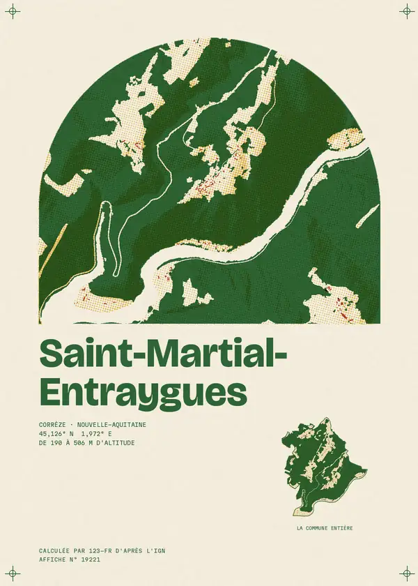 Affiche de Saint-Martial-Entraygues, calculée par 123-fr d'après l'IGN
