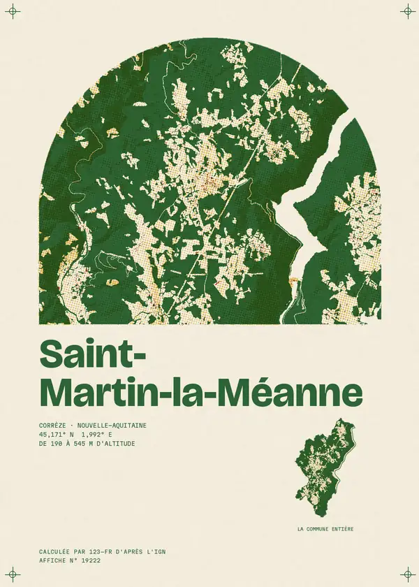 Affiche de Saint-Martin-la-Méanne, calculée par 123-fr d'après l'IGN