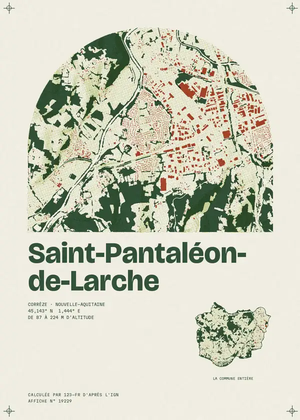 Affiche de Saint-Pantaléon-de-Larche, calculée par 123-fr d'après l'IGN