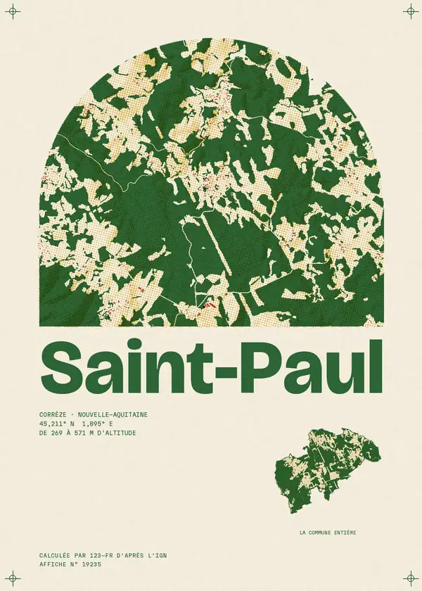 Affiche de Saint-Paul, calculée par 123-fr d'après l'IGN