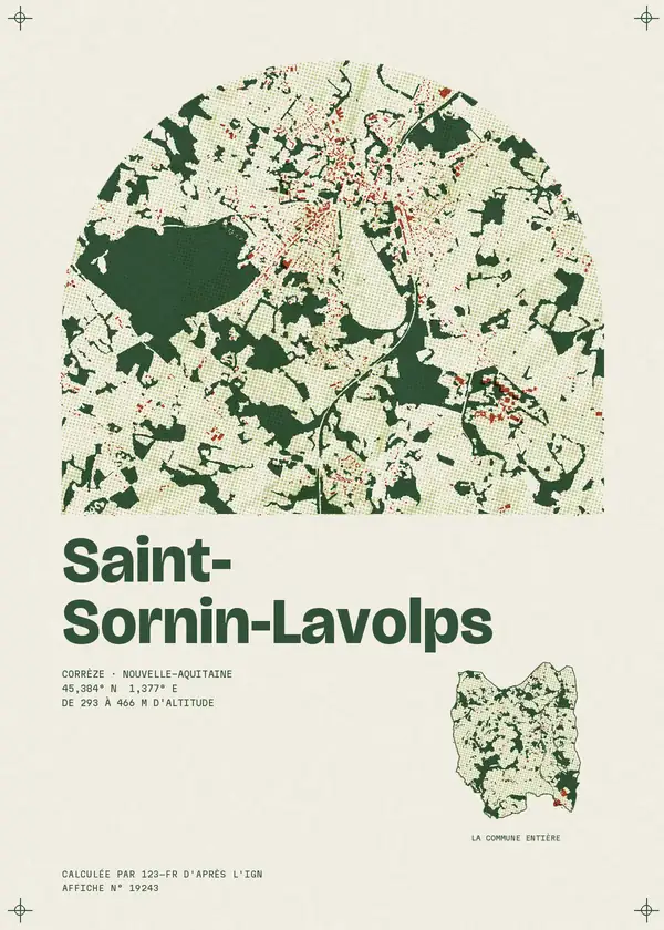 Affiche de Saint-Sornin-Lavolps, calculée par 123-fr d'après l'IGN