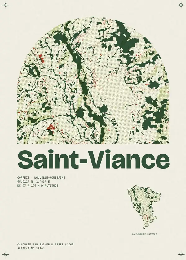 Affiche de Saint-Viance, calculée par 123-fr d'après l'IGN