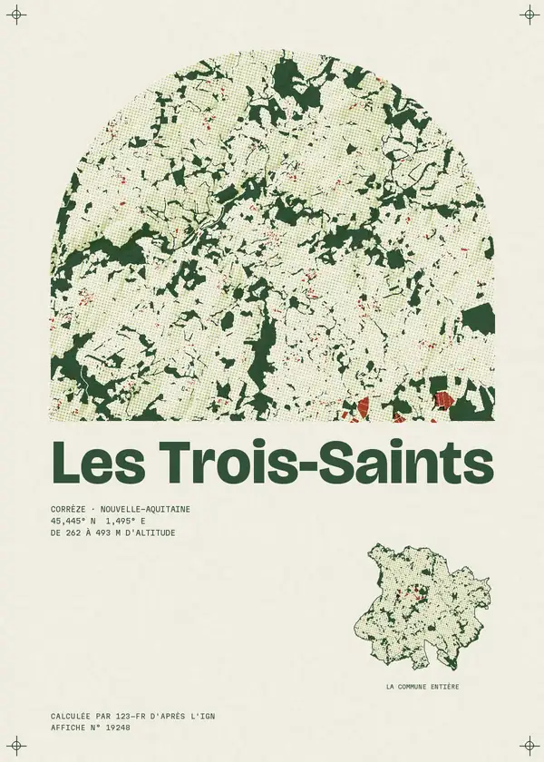 Affiche de Les Trois-Saints, calculée par 123-fr d'après l'IGN