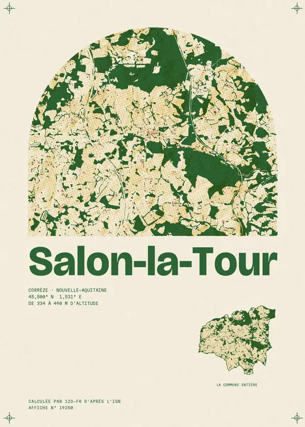 Affiche de Salon-la-Tour, calculée par 123-fr d'après l'IGN
