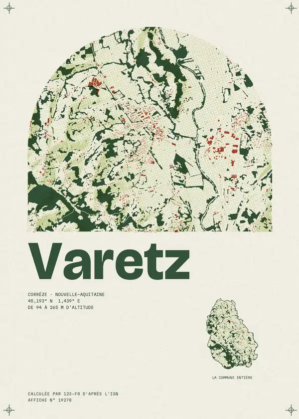 Affiche de Varetz, calculée par 123-fr d'après l'IGN