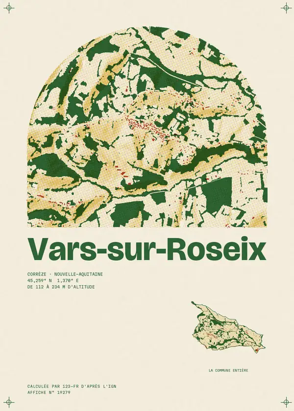 Affiche de Vars-sur-Roseix, calculée par 123-fr d'après l'IGN