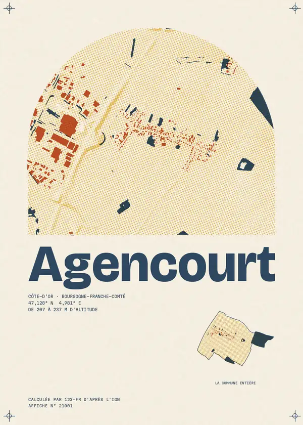Affiche de Agencourt, calculée par 123-fr d'après l'IGN