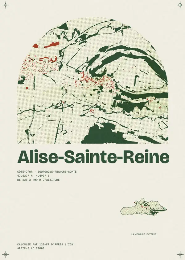 Affiche de Alise-Sainte-Reine, calculée par 123-fr d'après l'IGN