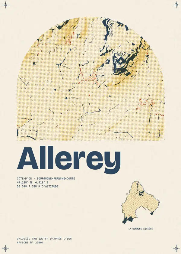 Affiche de Allerey, calculée par 123-fr d'après l'IGN
