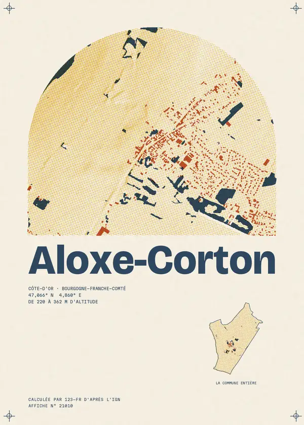 Affiche de Aloxe-Corton, calculée par 123-fr d'après l'IGN