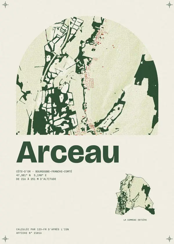 Affiche de Arceau, calculée par 123-fr d'après l'IGN