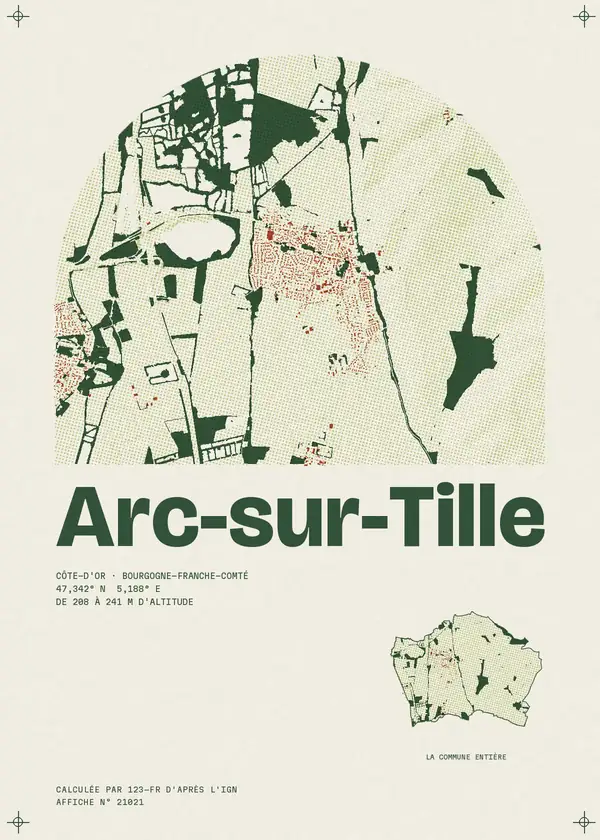 Affiche de Arc-sur-Tille, calculée par 123-fr d'après l'IGN